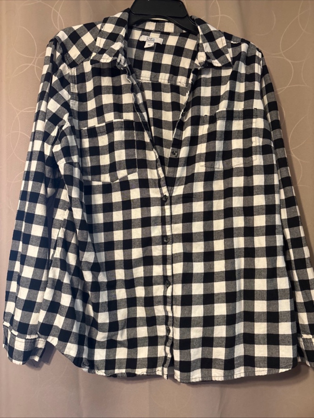 croft & barrow Black and White Check Button-Down Shirt